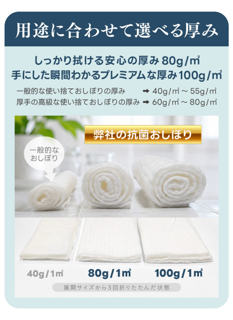 用途に合わせて選べる厚み